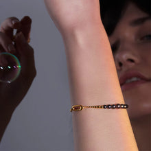 Load image into Gallery viewer, Stellar Graduated Black Pearl Bracelet
