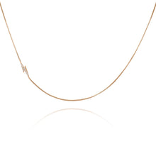 Load image into Gallery viewer, Solid Gold and Diamond Lightning Bolt Necklace
