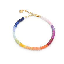 Load image into Gallery viewer, Rainbow Happy Face Gemstone Bracelet
