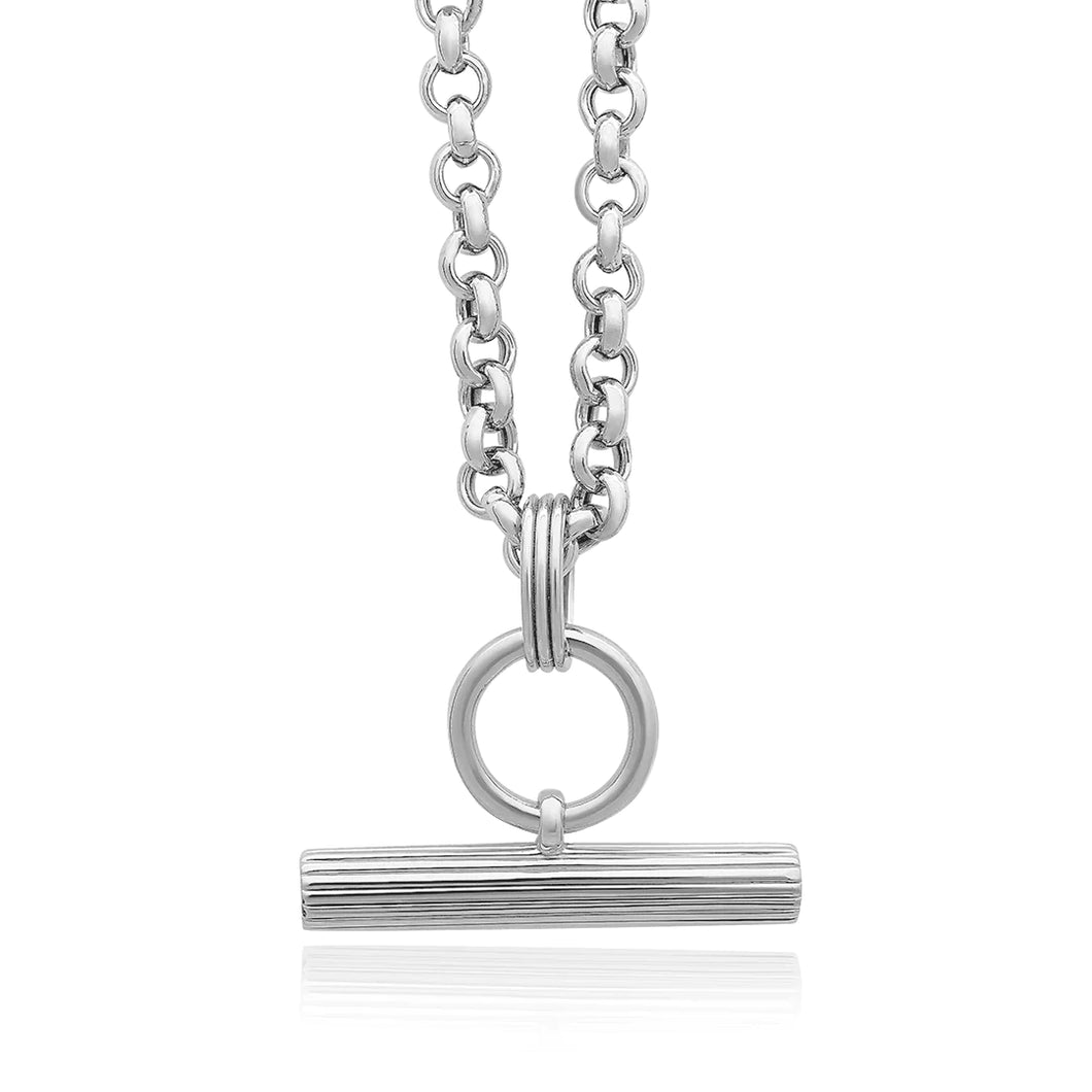 Chunky T-Bar Necklace, Silver