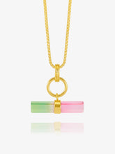 Load image into Gallery viewer, Watermelon Medium T-Bar Necklace, Gold
