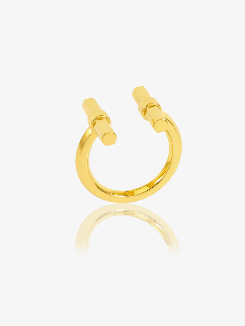 T-Bar Adjustable Ring, Gold