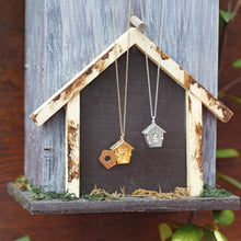 Load image into Gallery viewer, Nesting Birdhouse Necklace, Gold
