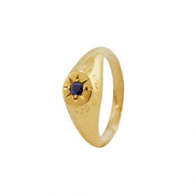Load image into Gallery viewer, Saphire &quot;A Star to Guide Me&quot; Signet Ring, Gold
