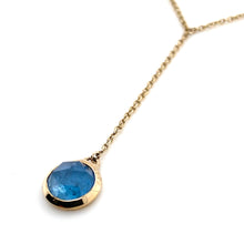 Load image into Gallery viewer, 9ct Yellow Gold Aquamarine Drop Pendant
