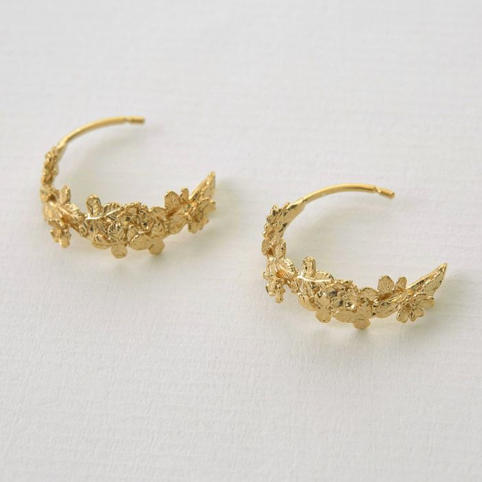 Wildrose Wide Hoop Earrings, Red Gold