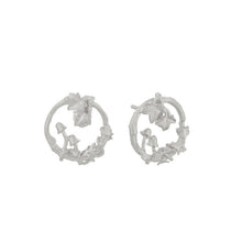 Load image into Gallery viewer, Woodland Loop Stud Earrings, Silver
