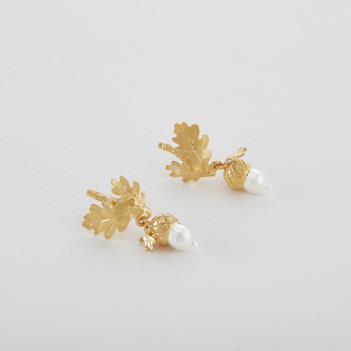 Acorn Drop Earrings, Gold