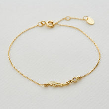 Load image into Gallery viewer, Teeny Tiny Plume Champagne Diamond Bracelet, 18ct Gold
