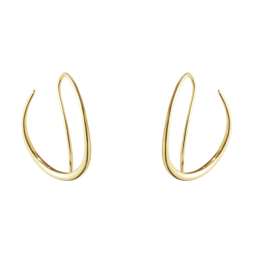 Offspring Double Earhoop, 18ct Yellow Gold