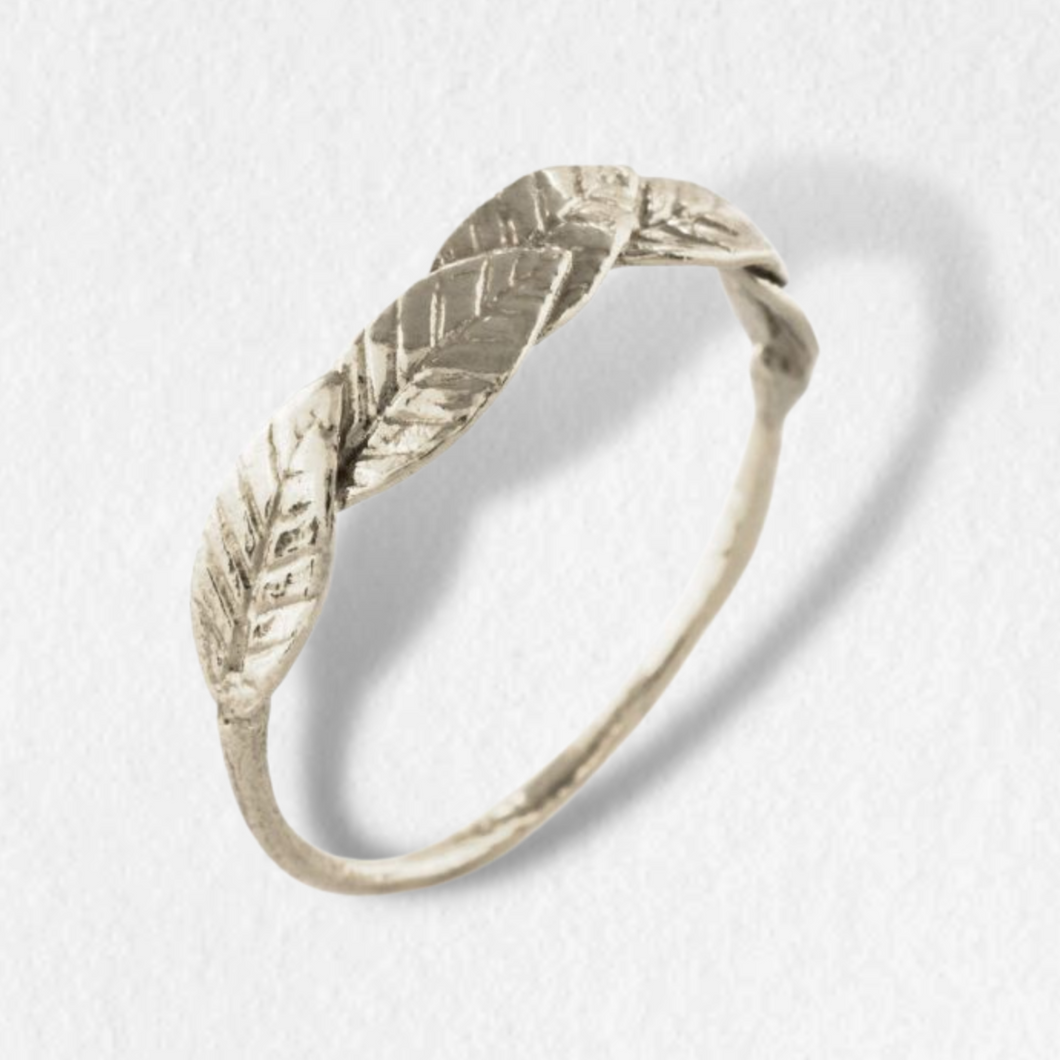 Bird of Paradise Leaf Ring, Silver