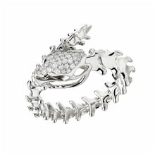Load image into Gallery viewer, Serpent&#39;s Trace Wrap Ring, Silver &amp; Diamond Pavé
