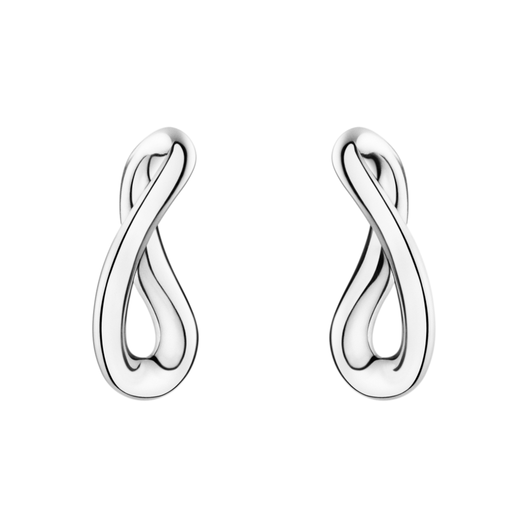 Infinity Ear Stud Earrings, Silver