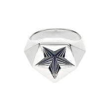Load image into Gallery viewer, Arc Star Signet Ring, Silver
