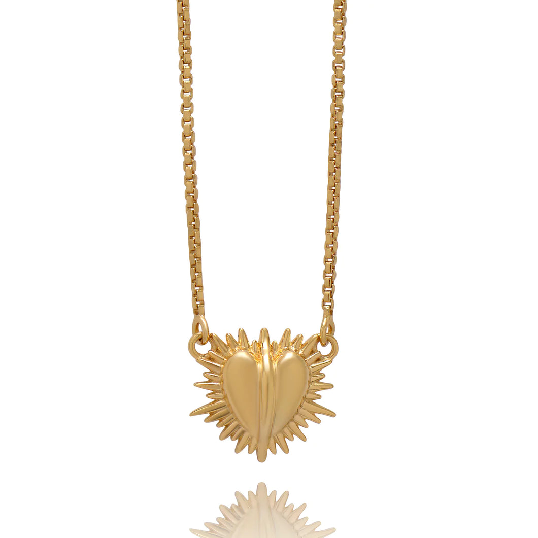 Electric Love Mini Heart Necklace, Gold