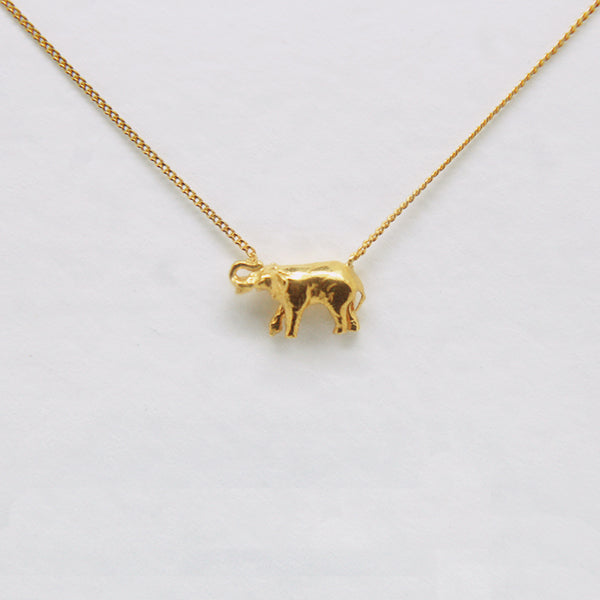 Tiny Friends Elephant Necklace, Gold