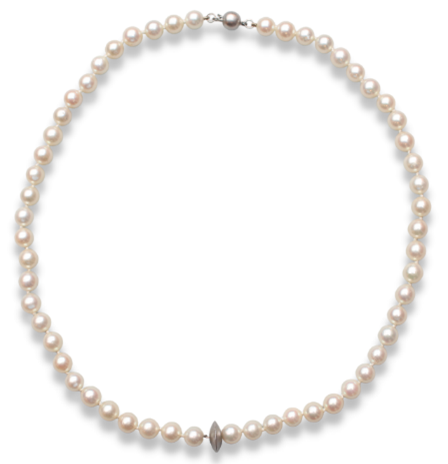 18ct White Gold White Pearl Necklace