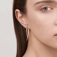 Load image into Gallery viewer, Sabre Crossover Earrings, Yellow Gold Vermeil &amp; Diamond Pavé
