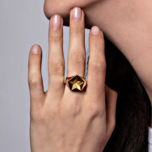 Load image into Gallery viewer, Arc Star Signet Ring, Yellow Gold Vermeil
