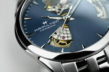 Load image into Gallery viewer, Jazzmaster Open Heart Auto, Blue Dial &amp; Stainless Steel Bracelet
