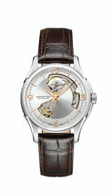 Load image into Gallery viewer, Jazzmaster Open Heart Auto, Silver Dial &amp; Brown Leather Strap
