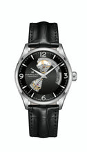 Load image into Gallery viewer, Jazzmaster Open Heart Auto, Black Dial &amp; Black Leather Strap
