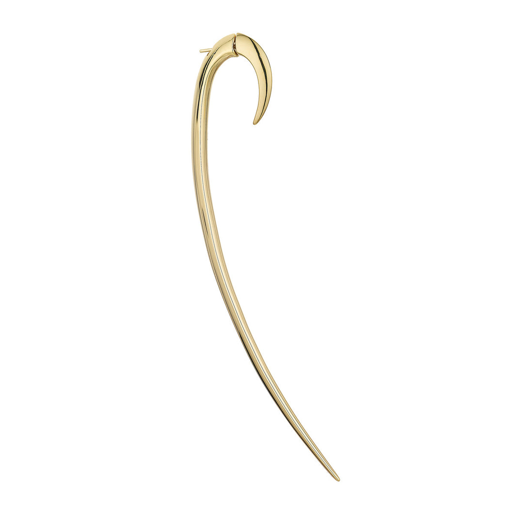 Hook Single Size 4 Earring, Yellow Gold Vermeil