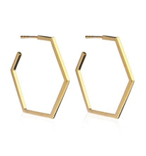 Load image into Gallery viewer, Hexagon Hoops Large, Gold
