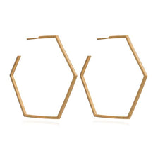 Load image into Gallery viewer, Hexagon Hoops Oversized, Gold
