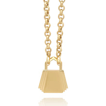 Load image into Gallery viewer, Statement Art Deco Padlock Necklace, Gold
