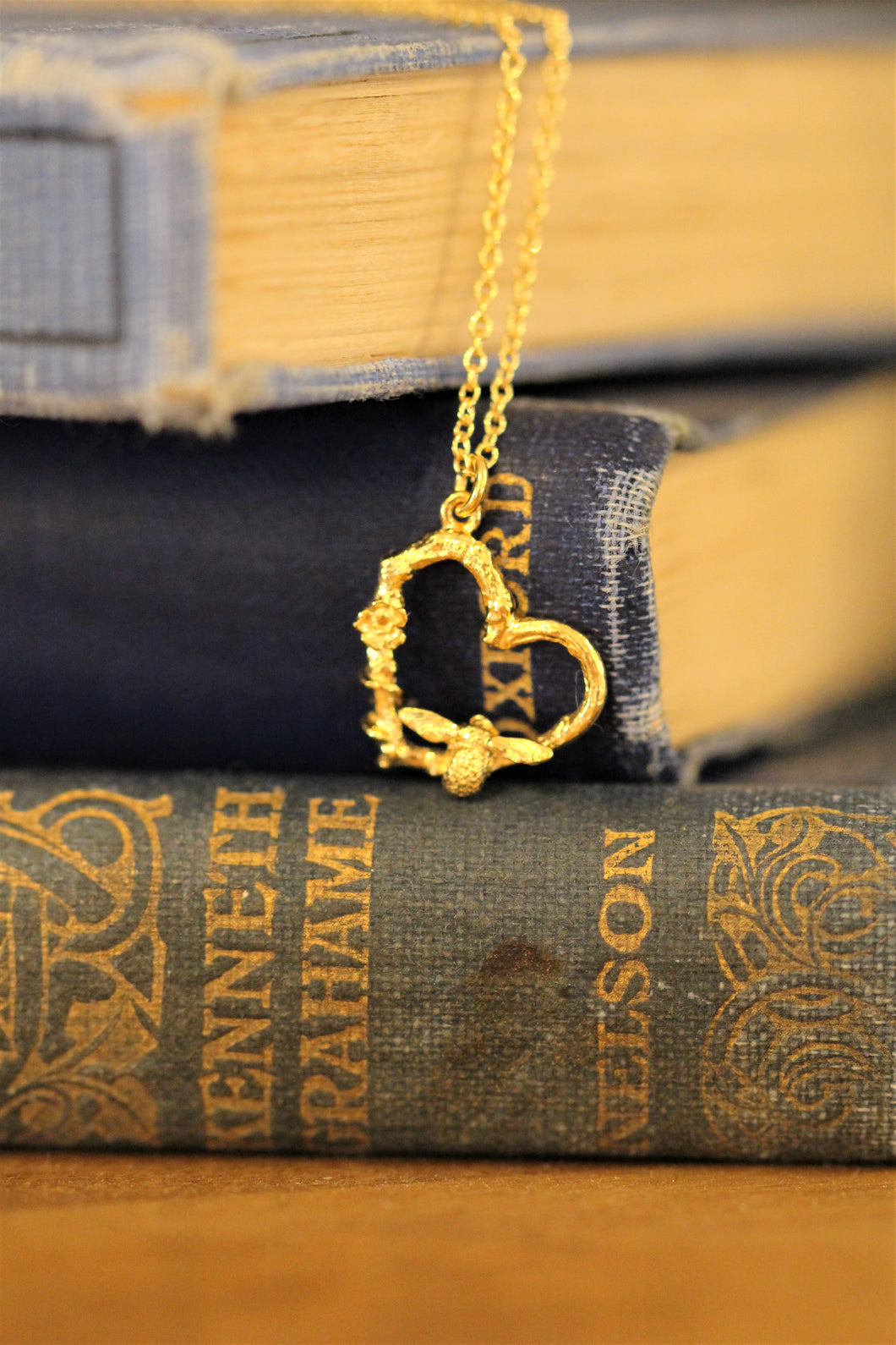 Limited Edition Heart & Bee Necklace, Gold