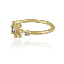 Load image into Gallery viewer, Diamond Flower Ring, 9ct Yellow Gold
