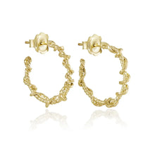 Load image into Gallery viewer, Medium Two Twist Hoop Earrings, 9ct Yellow Gold
