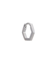 Load image into Gallery viewer, Hexagon Huggie Hoop, Solid 9ct White Gold

