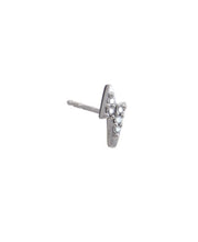 Load image into Gallery viewer, Lightning Bolt Stud, Solid 9ct White Gold &amp; Diamond
