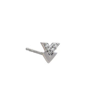 Load image into Gallery viewer, Chevron Stud, Solid 9ct White Gold &amp; Diamond

