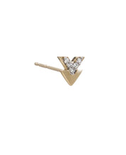 Load image into Gallery viewer, Chevron Stud, Solid 9ct Gold &amp; Diamond
