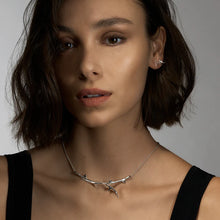 Load image into Gallery viewer, Rose Thorn Horizontal Necklace, Silver
