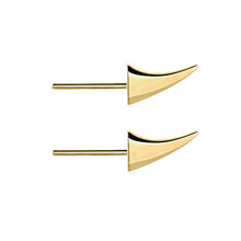 Load image into Gallery viewer, Rose Thorn Swerve Earrings, Yellow Gold Vermeil
