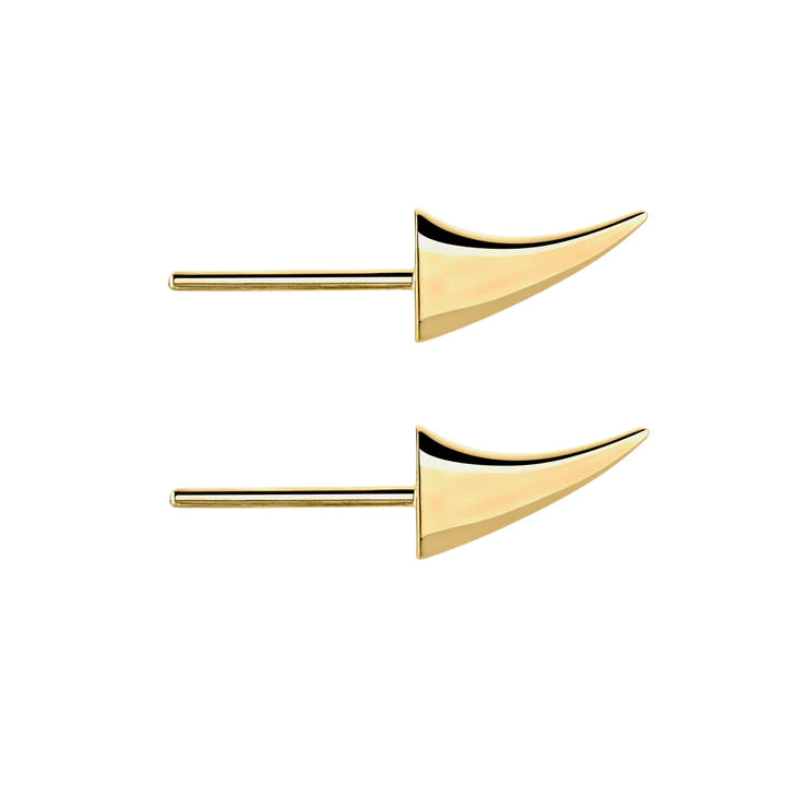 Rose Thorn Swerve Earrings, Yellow Gold Vermeil
