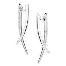 Load image into Gallery viewer, Sabre Crossover Earrings, Silver
