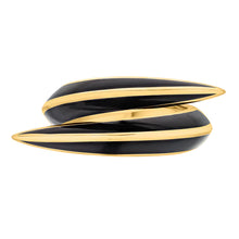 Load image into Gallery viewer, Sabre Deco Crossover Ring, Yellow Gold Vermeil &amp; Ceramic
