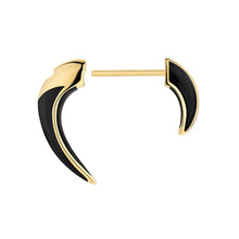 Load image into Gallery viewer, Sabre Deco Talon Earrings, Yellow Gold Vermeil &amp; Ceramic
