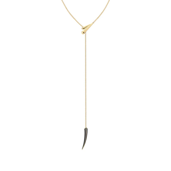 Sabre Deco Long Necklace, Yellow Gold Vermeil
