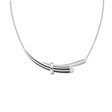 Load image into Gallery viewer, Sabre Deco Horizontal Necklace, Silver &amp; Ceramic

