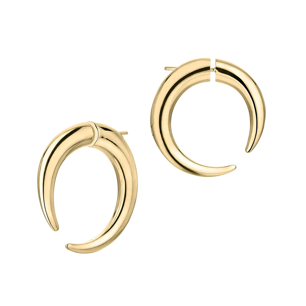 Quill Small Hoop Earrings, Yellow Gold Vermeil