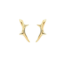 Load image into Gallery viewer, Rose Thorn Climber Earrings, Yellow Gold Vermeil
