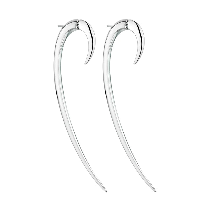 Hook Size 3 Earrings, Silver