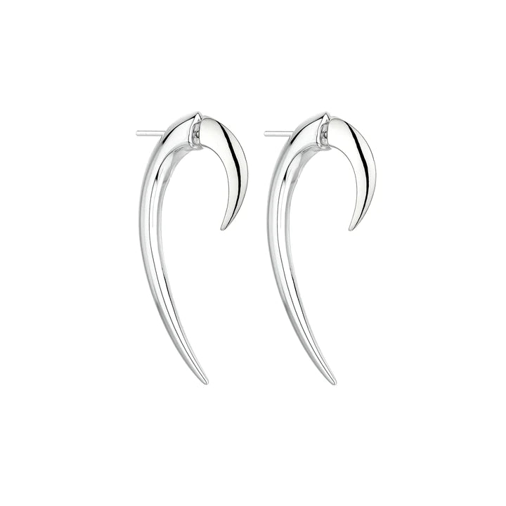 Hook Size 1 Earrings, Silver