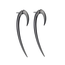 Load image into Gallery viewer, Hook Size 2 Earrings, Silver Black Rhodium
